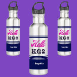 Personalisiert zurück zur Schule Hallo KG2 Edelstahlflasche<br><div class="desc">Personalisiert Back To School Hallo KG2 Edelstahlflasche. Passen Sie es mit Ihrem Namen an,  um einen schicken,  gürteleigenen Look zu erhalten.</div>
