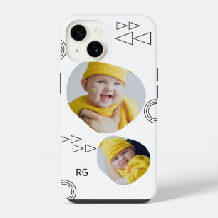 Personalisiert zwei Fotos Abstrakt iPhone 14 Hülle
