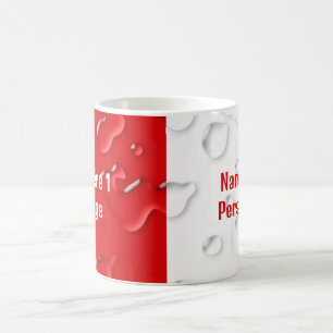 Personalisiert zwei Namen Fun Red White Water Drop Kaffeetasse