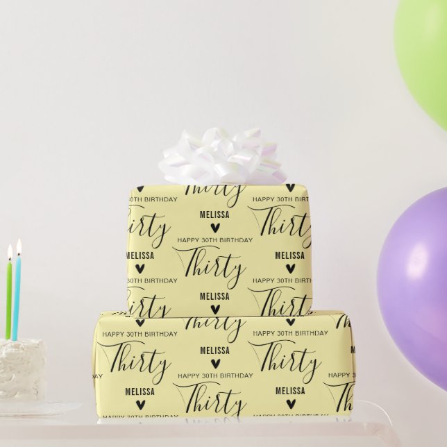 Personalisierte 10. 20. 30. 40. 50. Geburtstagsfei Geschenkpapier (Partygeschenke)