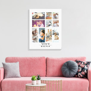 Personalisierte 10-Foto-und-Text-Familien-Collage Leinwanddruck