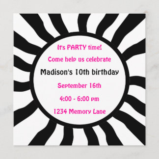 Personalisierte 10. Geburtstags-Party Einladung