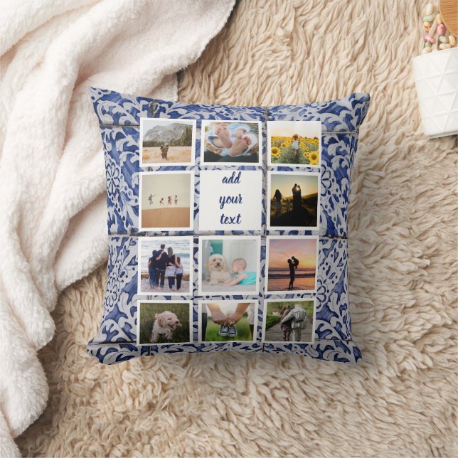 Personalisierte 11-Foto-Collage Kissen (Decke)