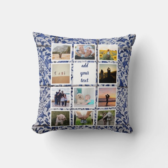 Personalisierte 11-Foto-Collage Kissen (Vorderseite)