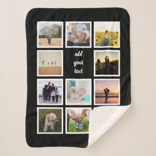 Personalisierte 11-Foto-Collage Sherpadecke