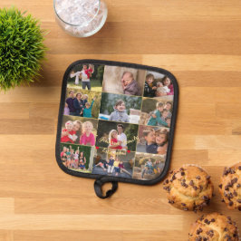 Personalisierte 12-Produktfamilie Foto Collage Gol Topflappen