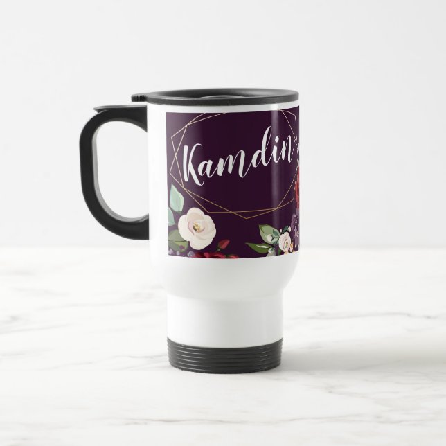 Personalisierte 15 Unzen Kaffee Tasse Plum Lila Ro (Links)