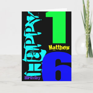 Personalisierte 16. Geburtstagskarte POP Grußkarte Karte