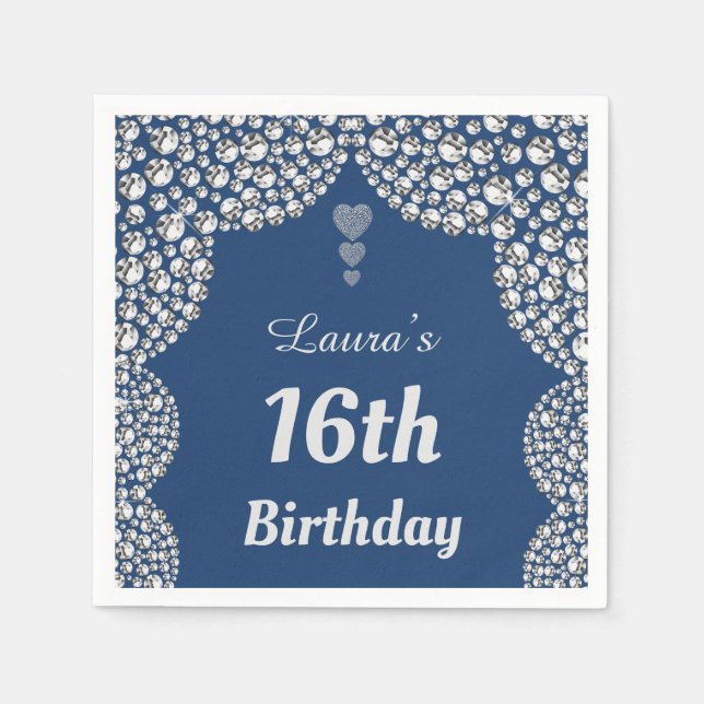 Personalisierte 16. oder altersgerechte Party-Serv Serviette (Vorderseite)