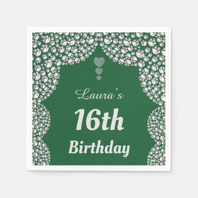 Personalisierte 16. oder altersgerechte Party-Serv Serviette (Vorderseite)