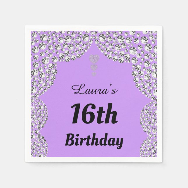 Personalisierte 16. oder altersgerechte Party-Serv Serviette (Vorderseite)
