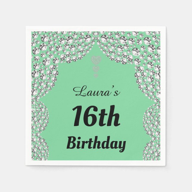 Personalisierte 16. oder altersgerechte Party-Serv Serviette (Vorderseite)