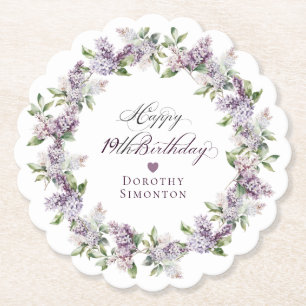 Personalisierte 19. Lila Lilac Blume Untersetzer