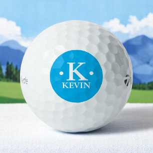 Personalisierte 1-Buchstaben-Monogramm-blau Golfball