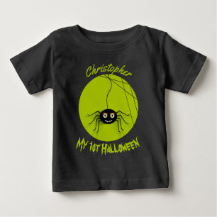 Personalisierte 1. Halloween Spooky Spider Baby T-shirt