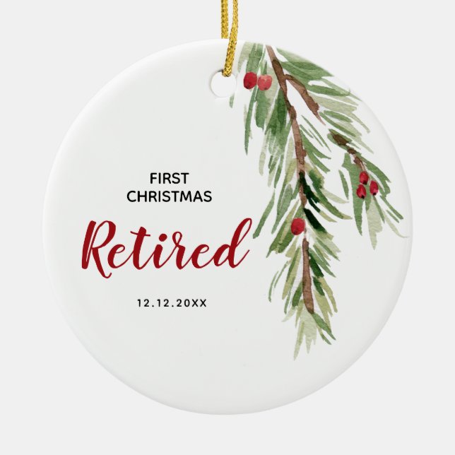 Personalisierte 1. Weihnachtsfeier Keramik Ornament (Vorne)