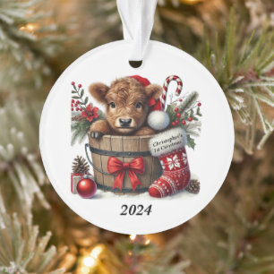 Personalisierte 1. Weihnachtskuh Akryllisch Ornament