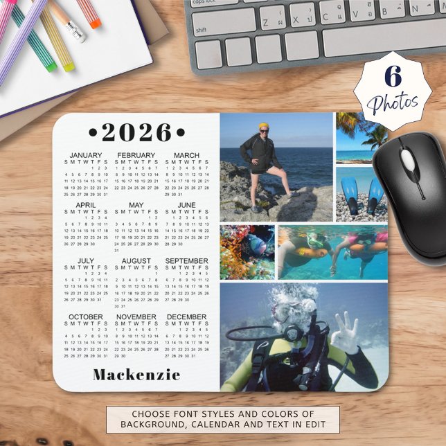 Personalisierte 2026 Kalender 6 Foto - benutzerdef Mousepad (Von Creator hochgeladen)