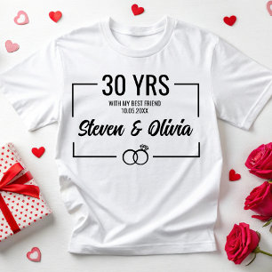 Personalisierte 20. 30. Hochzeitspaare T-Shirt