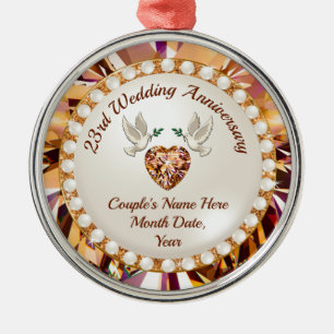 Personalisierte, 23-jährige Hochzeitsfeier Ornament Aus Metall