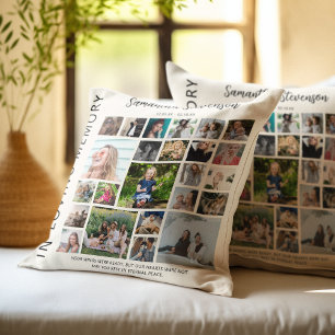 Personalisierte 24-Foto-Collage Gedenkstätte Kissen