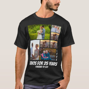 Personalisierte 25 Jahre Jubiläum 7 Foto Collage T T-Shirt