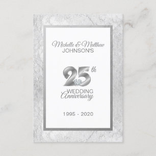 Personalisierte 25. silberne Hochzeitsjubiläumsein Einladung