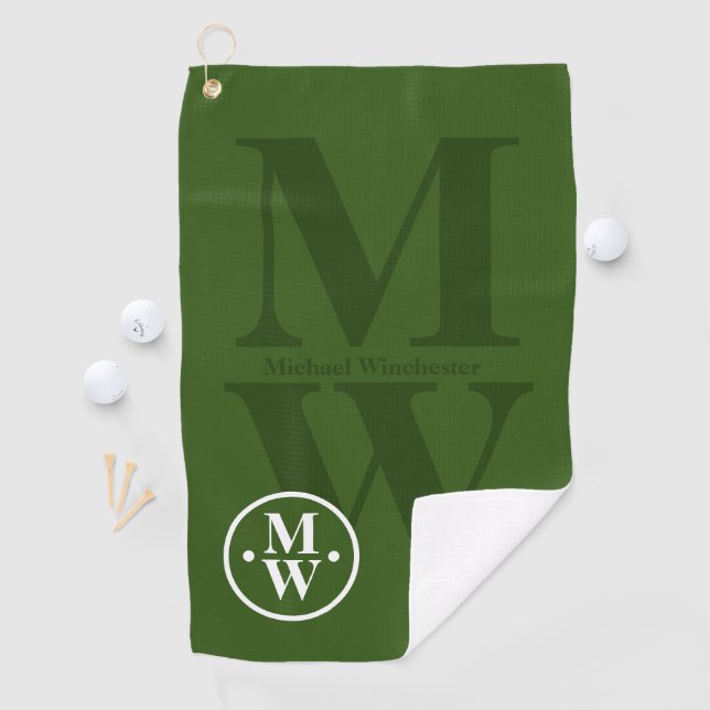 Personalisierte 2-Buchstaben-vertikale Monogramm-G Golfhandtuch (Insitu)