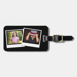 Personalisierte 2-Foto-Snapshot-Frames mit benutze Gepäckanhänger