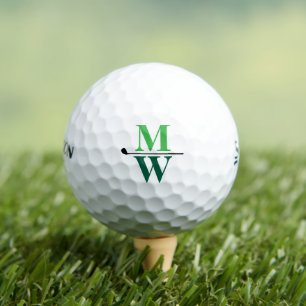 Personalisierte 2-Initials-grüne Monogramm Golfball