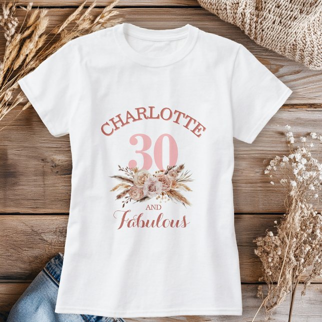 Personalisierte, 30 und fabelhafte Blume T-Shirt (Von Creator hochgeladen)