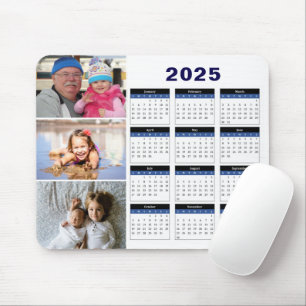 Personalisierte 3-Familie Foto 2025 Kalenderwoche Mousepad