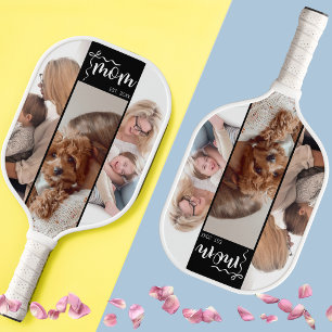 Personalisierte 3-Foto-Collage Schwarze Mama Est J Pickleball Schläger