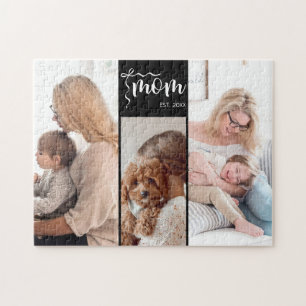 Personalisierte 3-Foto-Collage Schwarze Mutter Est Puzzle