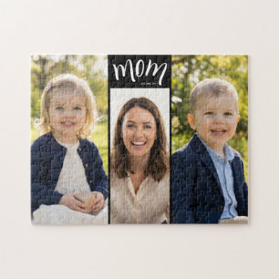 Personalisierte 3-Foto-Collage Schwarze Mutter Est Puzzle