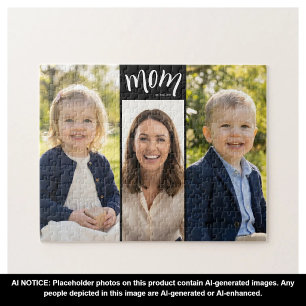 Personalisierte 3-Foto-Collage Schwarze Mutter Est Puzzle