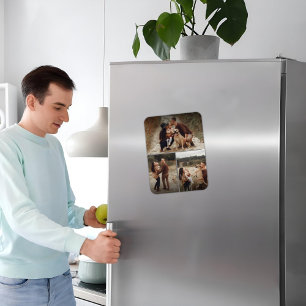 Personalisierte 3 Foto Grid Gallery Collage Famili Magnet