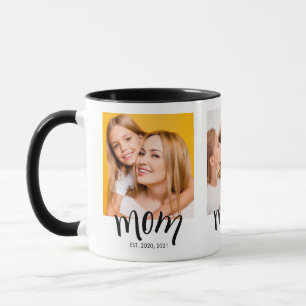 Personalisierte 3-Foto-Mutter-Kinder-Datum-Est-Wei Tasse