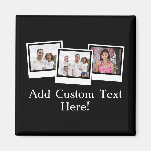 Personalisierte 3-Foto-Snapshot-Frames mit benutze Magnet (Vorne)