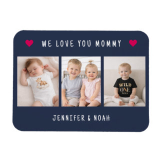 Personalisierte 3 Fotos Wir lieben dich Mutti Mari Magnet