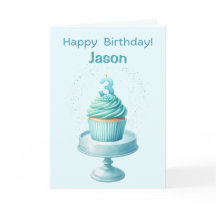 Personalisierte 3. Geburtstagskupcake-Karte