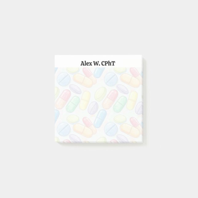 Personalisierte 3x3-Pharmacy Tech Sticknotes Post-it Klebezettel (Vorderseite)