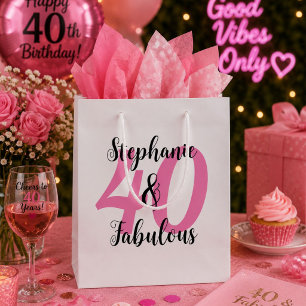 Personalisierte 40 & Fabulous Geburtstagsgeschenkt Kleine Geschenktüte