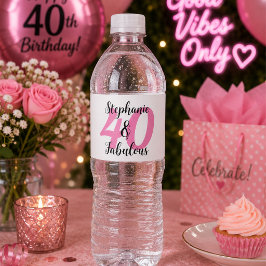 Personalisierte 40 & Fabulous Wasserflaschen-Etike Wasserflaschenetikett
