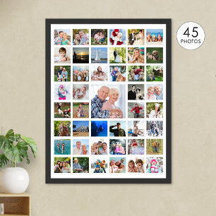 Personalisierte 45-Foto-Collage in benutzerdefinie Poster