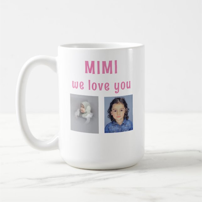 Personalisierte 4-Bild Wir Liebe Sie MIMI Kaffeetasse (Links)