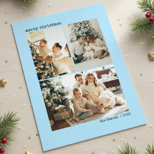 Personalisierte 4 Familienfoto-Collage Pest Farbe Feiertagskarte