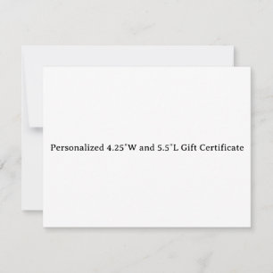 Personalisierte 4″W und 9,2″L Geschenkkarte Karte