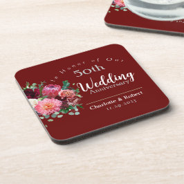 Personalisierte 50. Ehepaare Hochzeit Jahrestag Getränkeuntersetzer