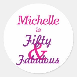 Personalisierte 50 u. fabelhafter   50. Geburtstag Runder Aufkleber